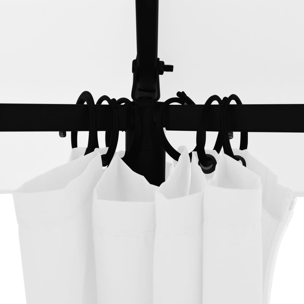 Κιόσκι Κήπου με Κουρτίνες Λευκό 360 x 312 x 265 εκ. 180 γρ/μ²