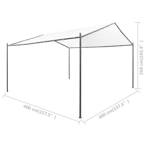 Κιόσκι Κήπου Λευκό 400 x 400 x 260 εκ. 180 γρ./μ²
