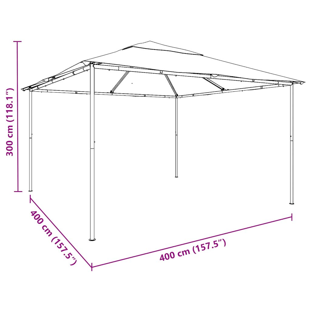 Κιόσκι Λευκό 4 x 4 x 3 μ. 180 γρ./μ²