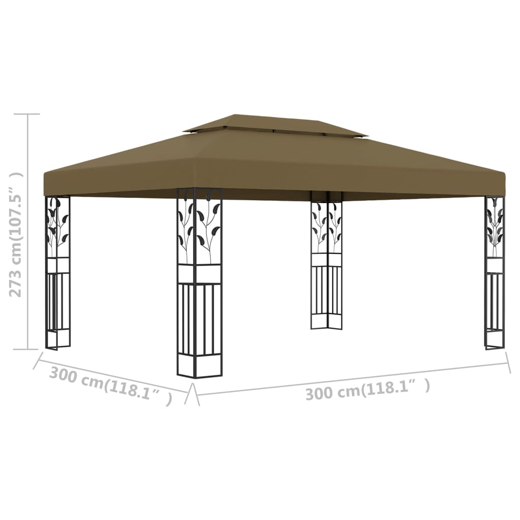 Κιόσκι με Διπλή Οροφή Taupe 3 x 4 μ. 180 γρ/μ²