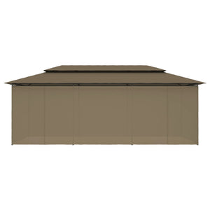 Κιόσκι με Κουρτίνες Taupe 600 x 298 x 270 εκ. 180 γρ./μ²
