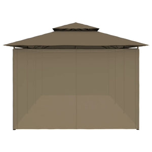 Κιόσκι με Κουρτίνες Taupe 600 x 298 x 270 εκ. 180 γρ./μ²