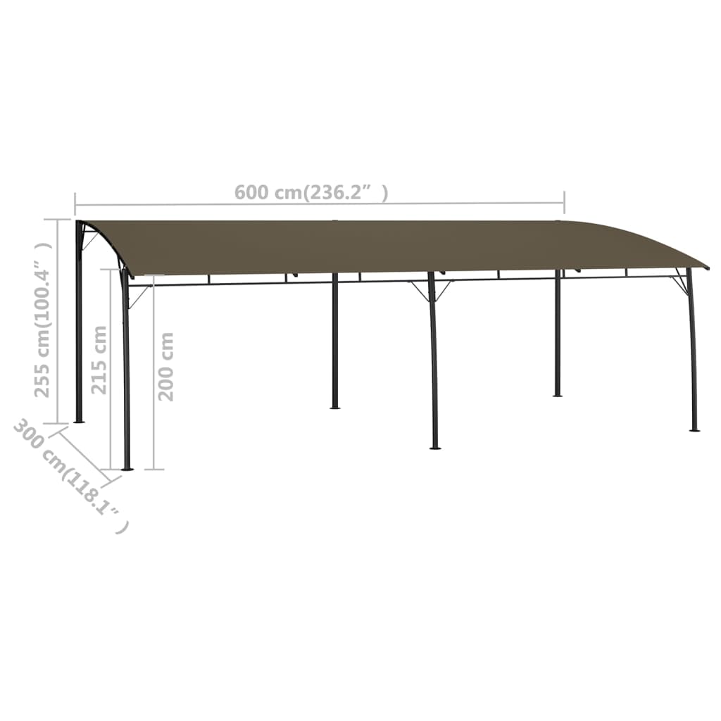 Τεντοπέργκολα Κήπου Taupe 6 x 3 x 2,55 μ.