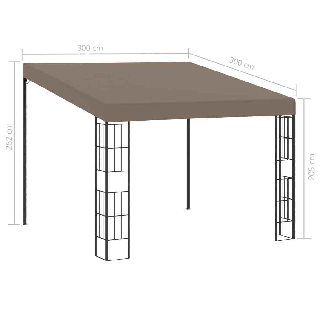 Κιόσκι Επιτοίχιο Taupe 3 x 3 μ. Υφασμάτινο - Pakobazaar