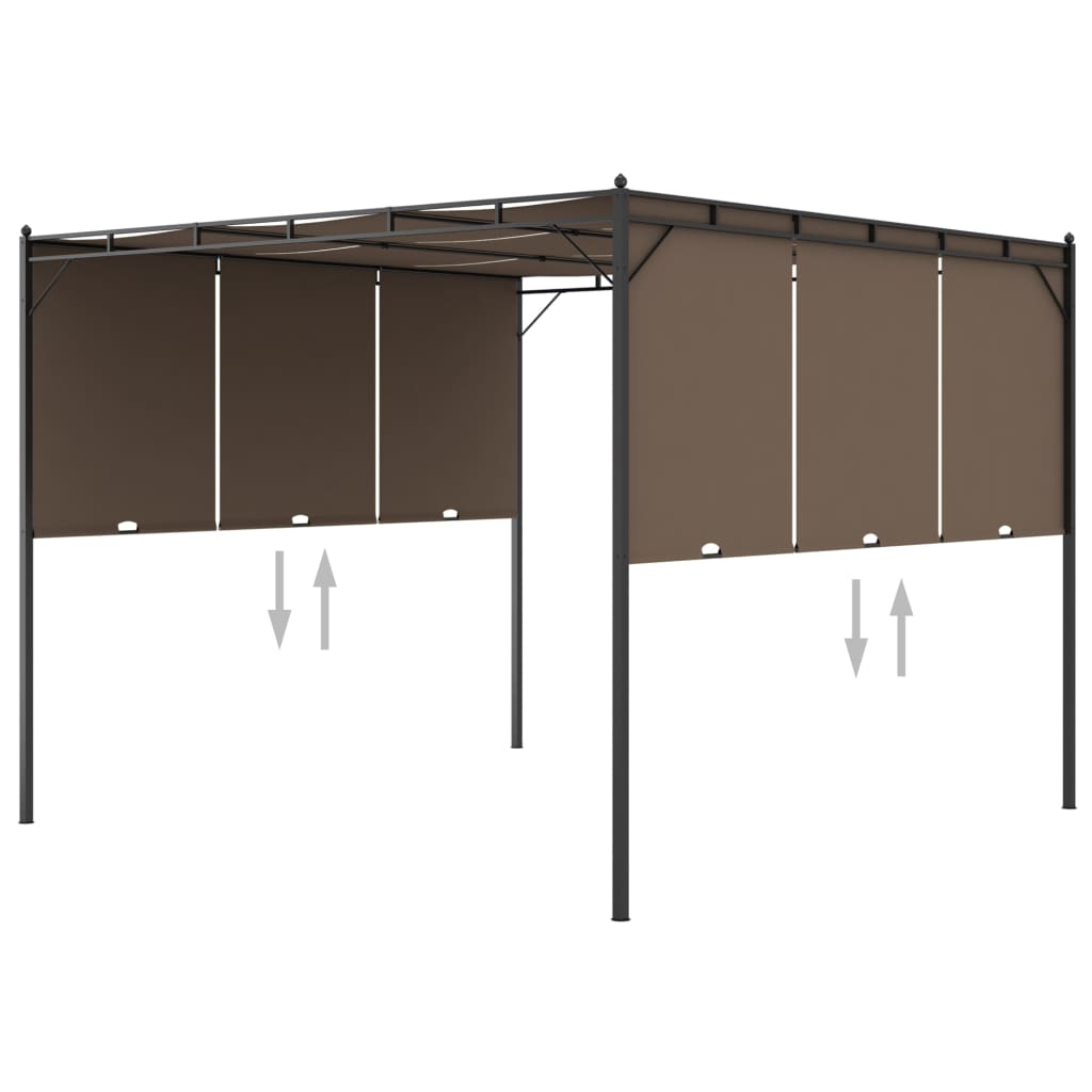 Κιόσκι Κήπου Taupe 3 x 3 x 2,25 μ. με Πλαϊνή Κουρτίνα