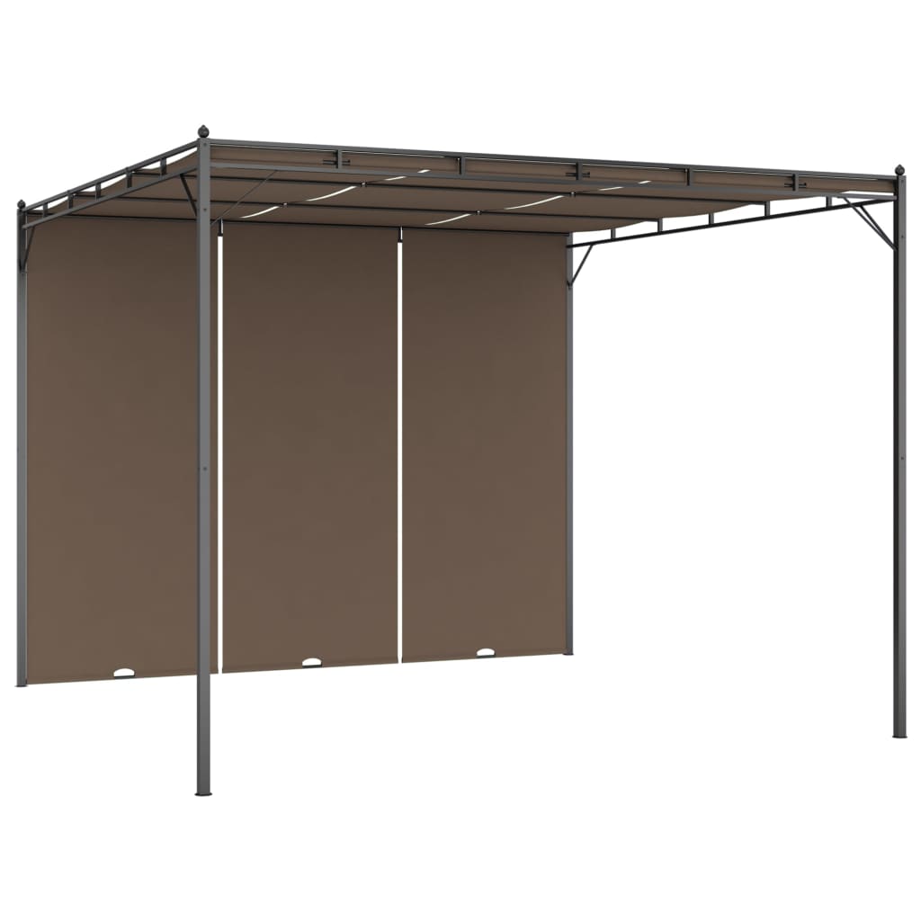 Κιόσκι Κήπου Taupe 3 x 3 x 2,25 μ. με Πλαϊνή Κουρτίνα