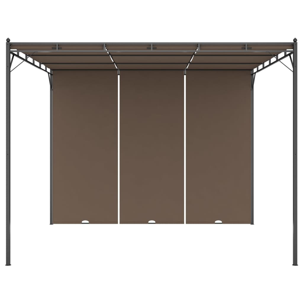 Κιόσκι Κήπου Taupe 3 x 3 x 2,25 μ. με Πλαϊνή Κουρτίνα