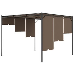 Κιόσκι Κήπου Taupe 3 x 3 x 2,25 μ. με Πλαϊνή Κουρτίνα