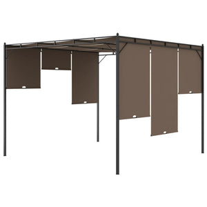 Κιόσκι Κήπου Taupe 3 x 3 x 2,25 μ. με Πλαϊνή Κουρτίνα