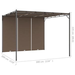 Κιόσκι Κήπου Taupe 3 x 3 x 2,25 μ. με Πλαϊνή Κουρτίνα