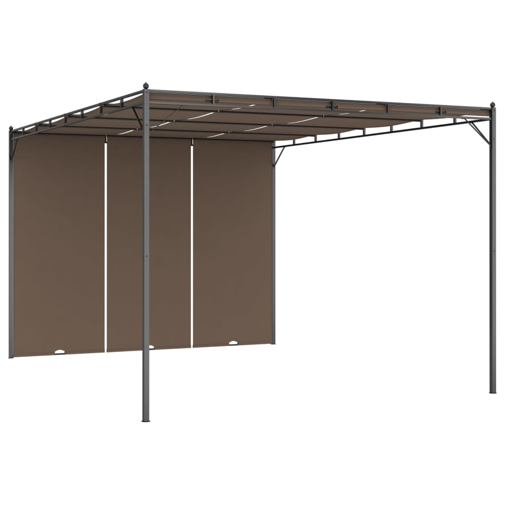 Κιόσκι Κήπου Taupe 4 x 3 x 2,25 μ. με Πλαϊνή Κουρτίνα