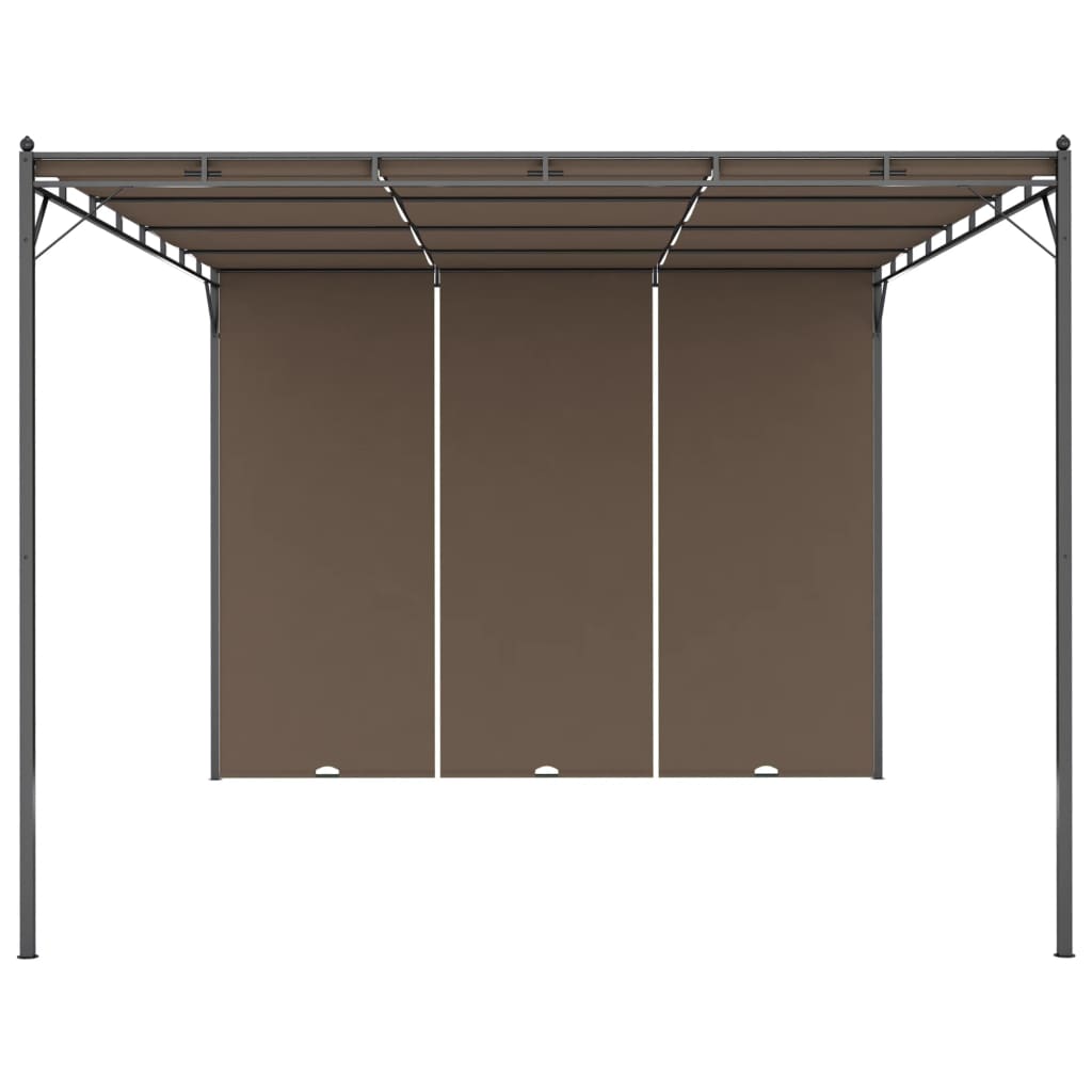 Κιόσκι Κήπου Taupe 4 x 3 x 2,25 μ. με Πλαϊνή Κουρτίνα
