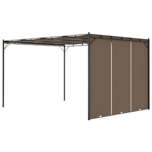 Κιόσκι Κήπου Taupe 4 x 3 x 2,25 μ. με Πλαϊνή Κουρτίνα