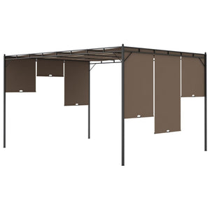 Κιόσκι Κήπου Taupe 4 x 3 x 2,25 μ. με Πλαϊνή Κουρτίνα