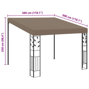 Κιόσκι Επιτοίχιο Taupe 3 x 3 x 2,5 μ. - Pakobazaar