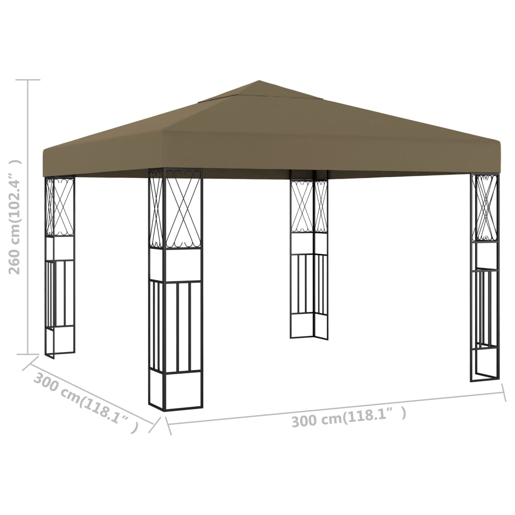 Κιόσκι Taupe 3 x 3 μ. Υφασμάτινο - Pakobazaar