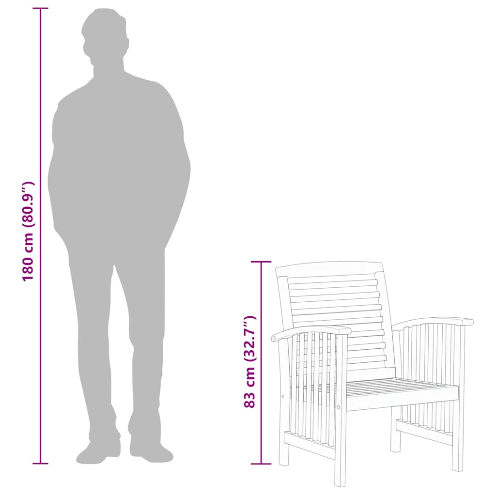 Καρέκλες Κήπου 2 τεμ. από Μασίφ Ξύλο Ακακίας - PAKOBAZAAR