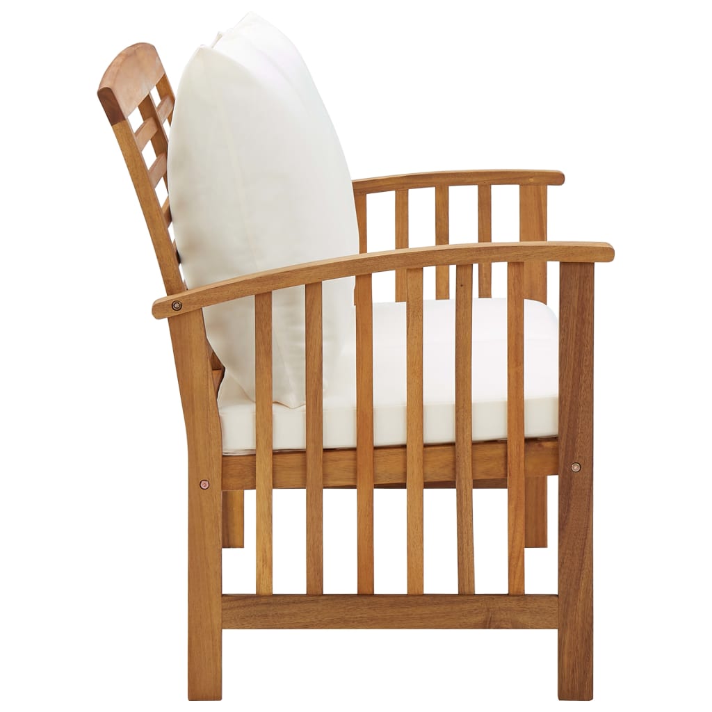 Παγκάκι Κήπου 119 εκ. από Μασίφ Ξύλο Ακακίας με Μαξιλάρια - PAKOBAZAAR