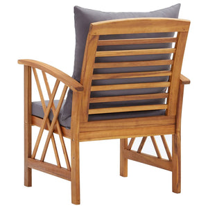 Καρέκλες Κήπου 2 τεμ. από Μασίφ Ξύλο Ακακίας με Μαξιλάρια - PAKOBAZAAR