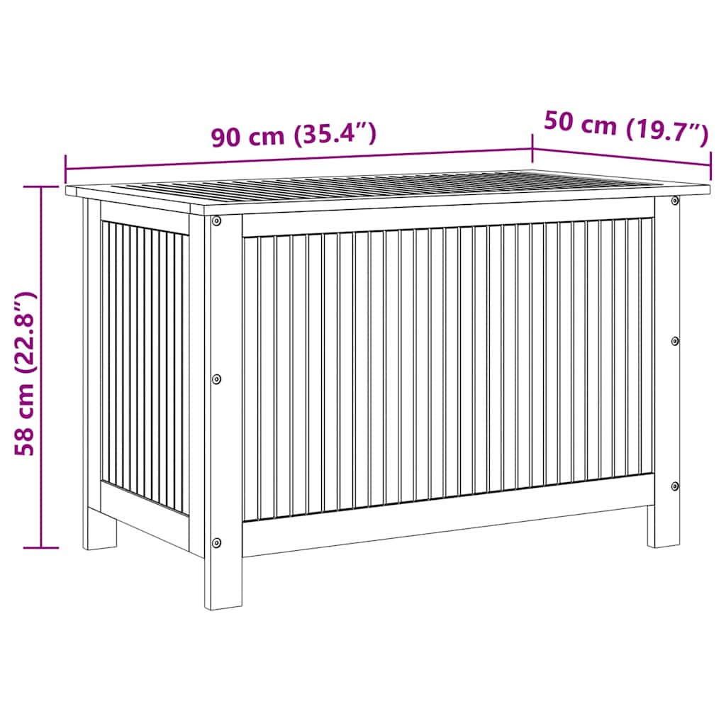 Μπαούλο Αποθήκευσης Κήπου 90x50x58 εκ. από Μασίφ Ξύλο Ακακίας - PAKOBAZAAR