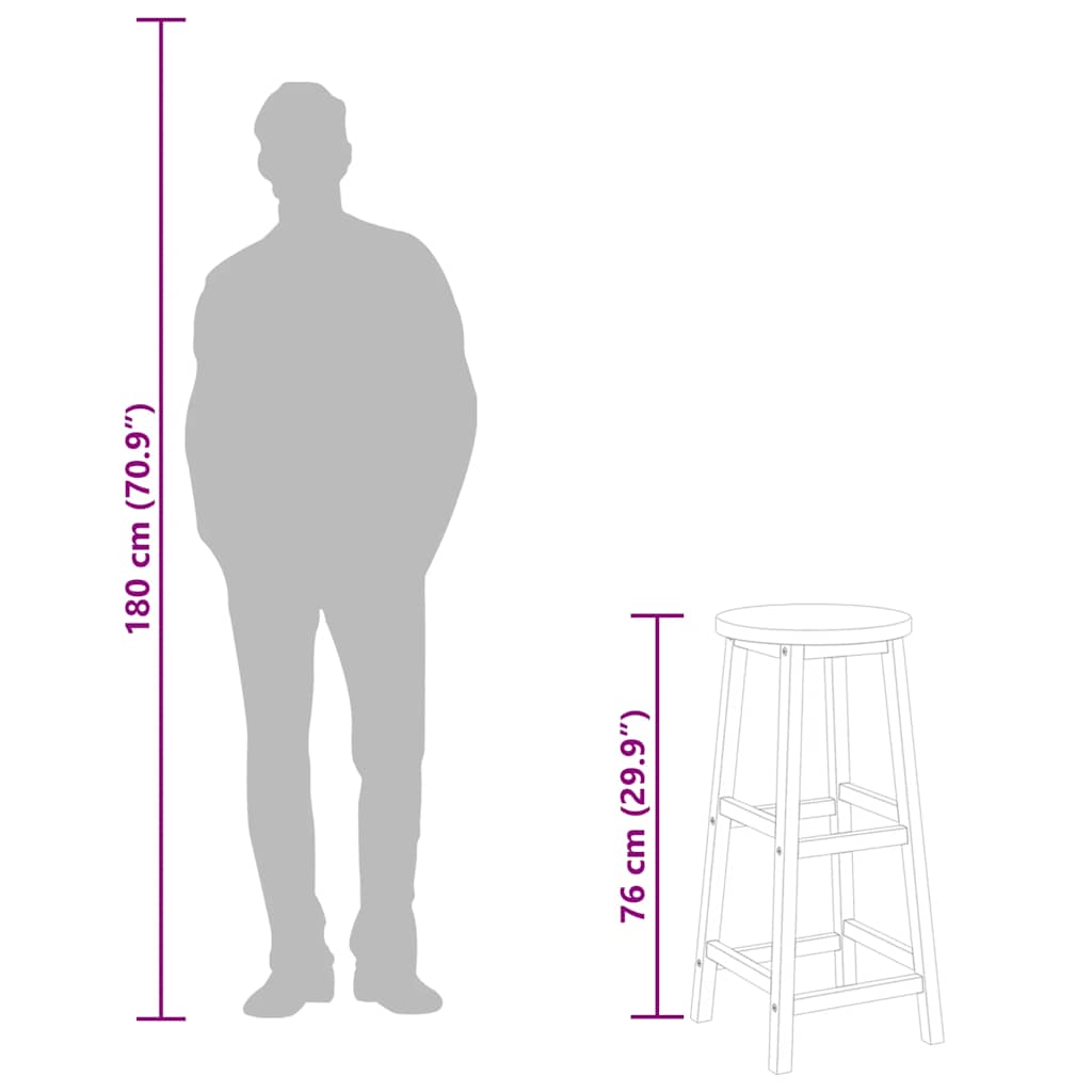 Σκαμπό Μπαρ 6 τεμ. από Μασίφ Ξύλο Ακακίας - PAKOBAZAAR