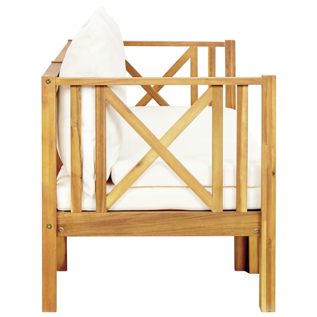 Παγκάκι Κήπου Τριθέσιο 179 εκ. Μασίφ Ξύλο Ακακίας με Μαξιλάρια - PAKOBAZAAR