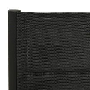 Πτυσσόμενες καρέκλες 2 τεμ. Textilene και αλουμίνιο μαύρο