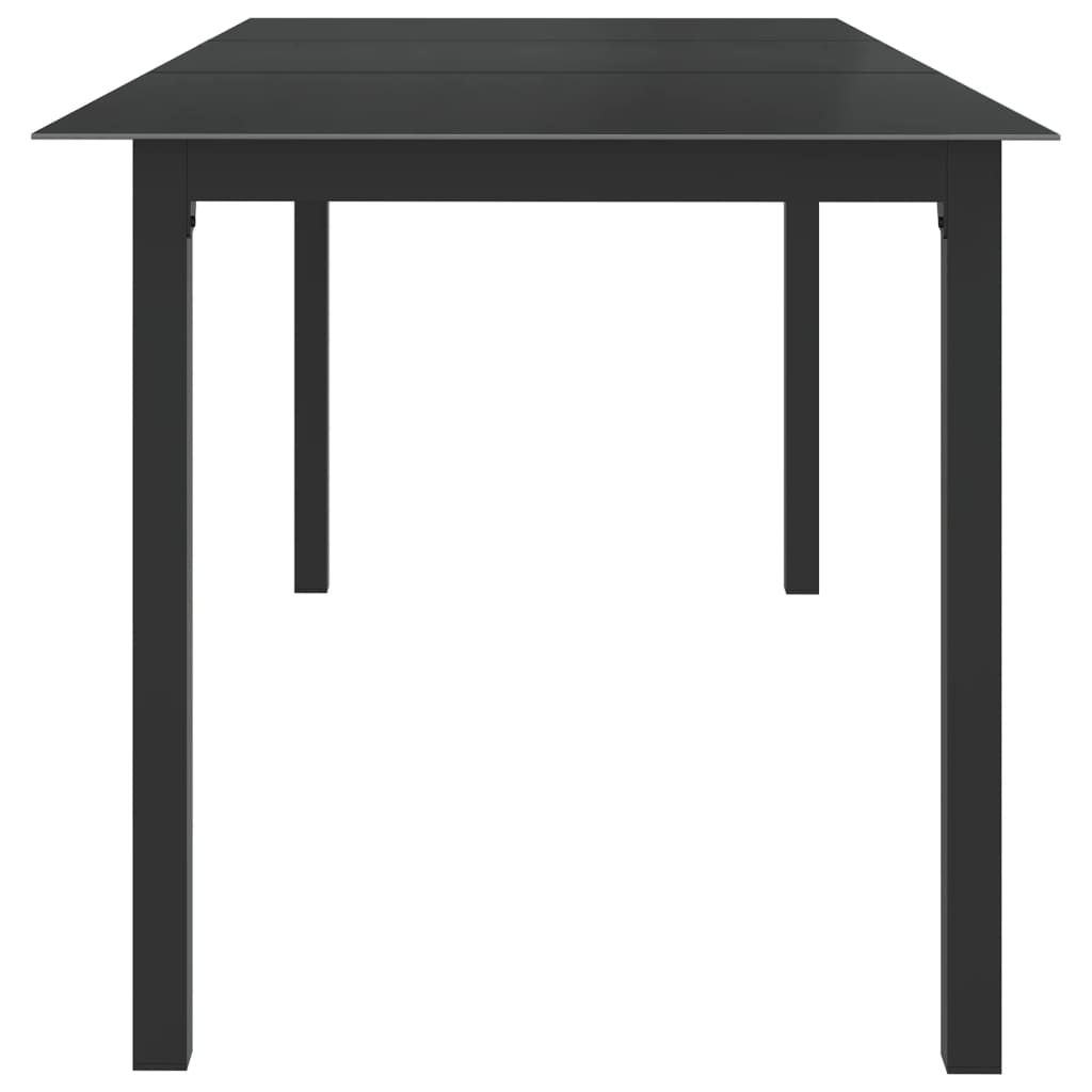Τραπέζι Κήπου Μαύρο 190 x 90 x 74 εκ. από Αλουμίνιο / Γυαλί