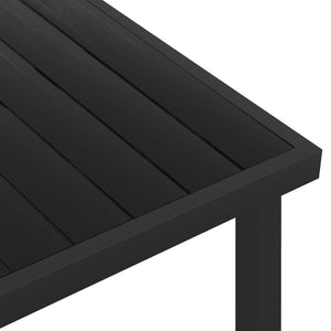 Τραπέζι Κήπου Μαύρο 140 x 90 x 74 εκ. από Αλουμίνιο και WPC - Pakobazaar