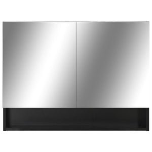 Καθρέφτης Μπάνιου με Ντουλάπι / LED Μαύρο 80 x 15 x 60 εκ. MDF