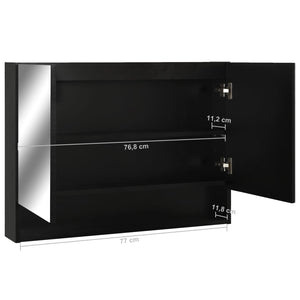Καθρέφτης Μπάνιου με Ντουλάπι / LED Μαύρο 80 x 15 x 60 εκ. MDF
