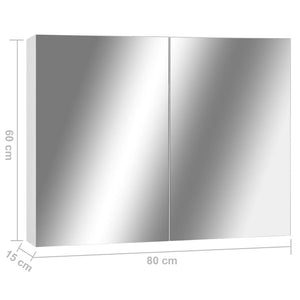 Καθρέφτης Μπάνιου με Ντουλάπι Λευκό 80 x 15 x 60 εκ. από MDF