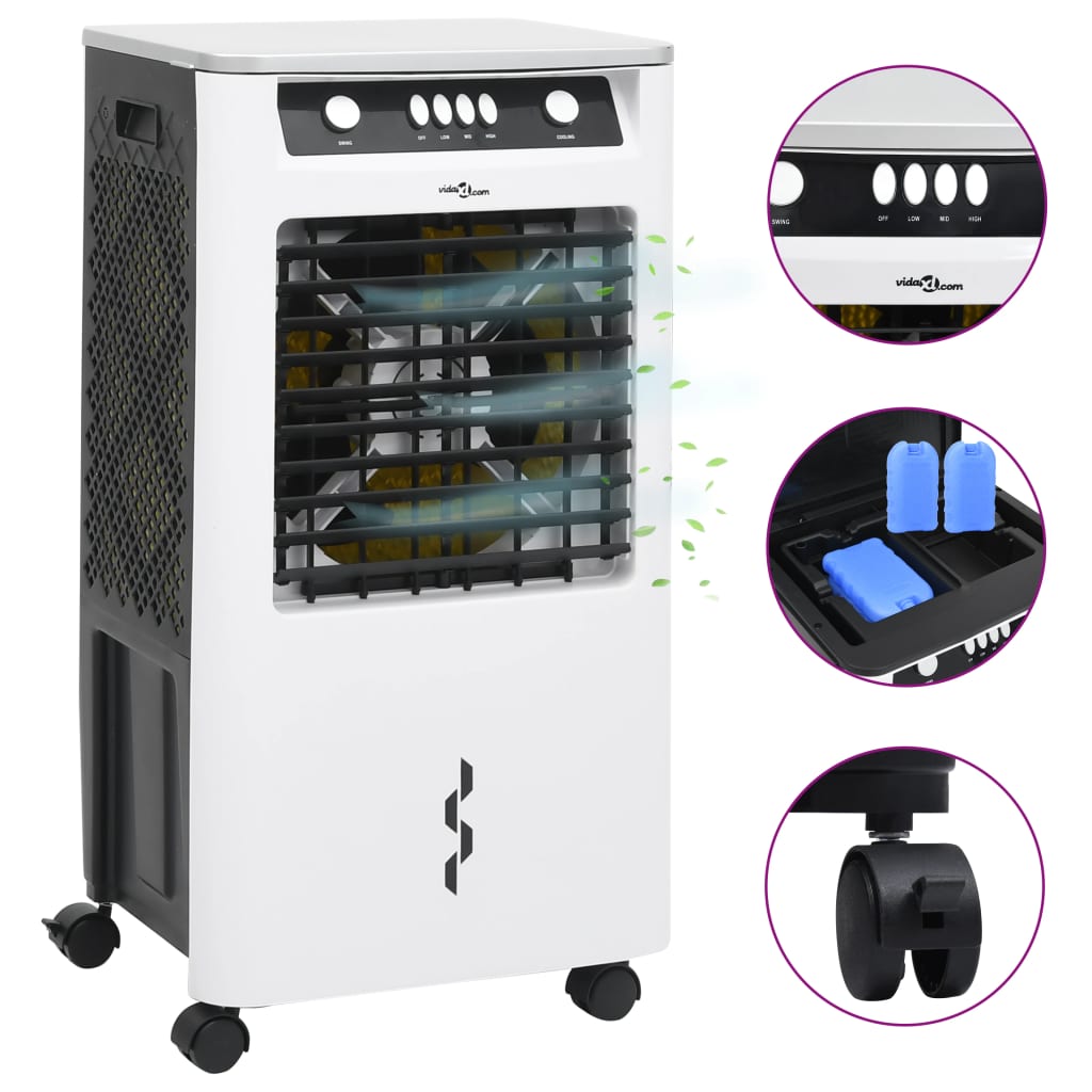 Air Cooler Φορητό 3 σε 1 Ασπρόμαυρο 73 x 38 x 30,5 εκ. 80 W