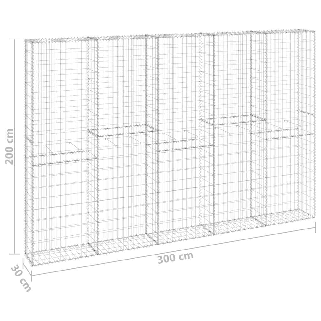 Συρματοκιβώτιο Τοίχος 300x30x200 εκ. Γαλβαν.Χάλυβας + Καλύμματα - PAKOBAZAAR
