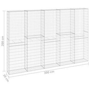 Συρματοκιβώτιο Τοίχος 300x30x200 εκ. Γαλβαν.Χάλυβας + Καλύμματα - PAKOBAZAAR