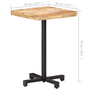 Τραπέζι Bistro Τετράγωνο 50x50x75 εκ. Ακατέργαστο Ξύλο Μάνγκο