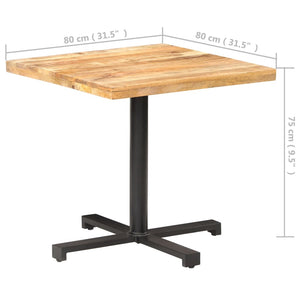 Τραπέζι Bistro Τετράγωνο 80x80x75 εκ. Ακατέργαστο Ξύλο Μάνγκο - Pakobazaar