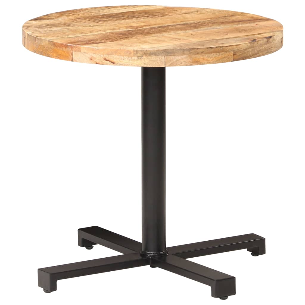Τραπέζι Bistro Στρογγυλό Ø80 x 75 εκ. Ακατέργαστο Ξύλο Μάνγκο - Pakobazaar