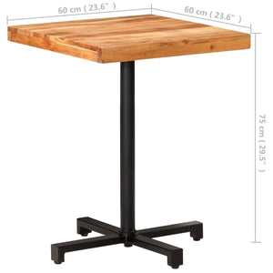 Τραπέζι Bistro Τετράγωνο 60 x 60 x 75 εκ. Μασίφ Ξύλο Ακακίας - Pakobazaar