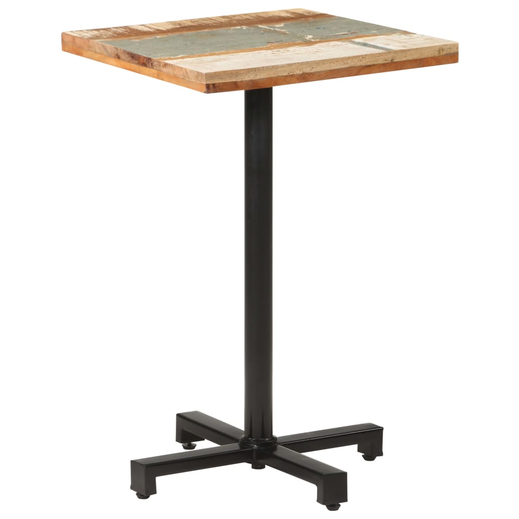Τραπέζι Bistro Τετράγωνο 50x50x75 εκ. Μασίφ Ανακυκλωμένο Ξύλο - Pakobazaar