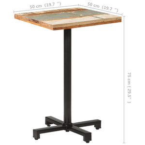 Τραπέζι Bistro Τετράγωνο 50x50x75 εκ. Μασίφ Ανακυκλωμένο Ξύλο - Pakobazaar