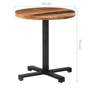 Τραπέζι Bistro Στρογγυλό Ø70 x 75 εκ. Μασίφ Ανακυκλωμένο Ξύλο