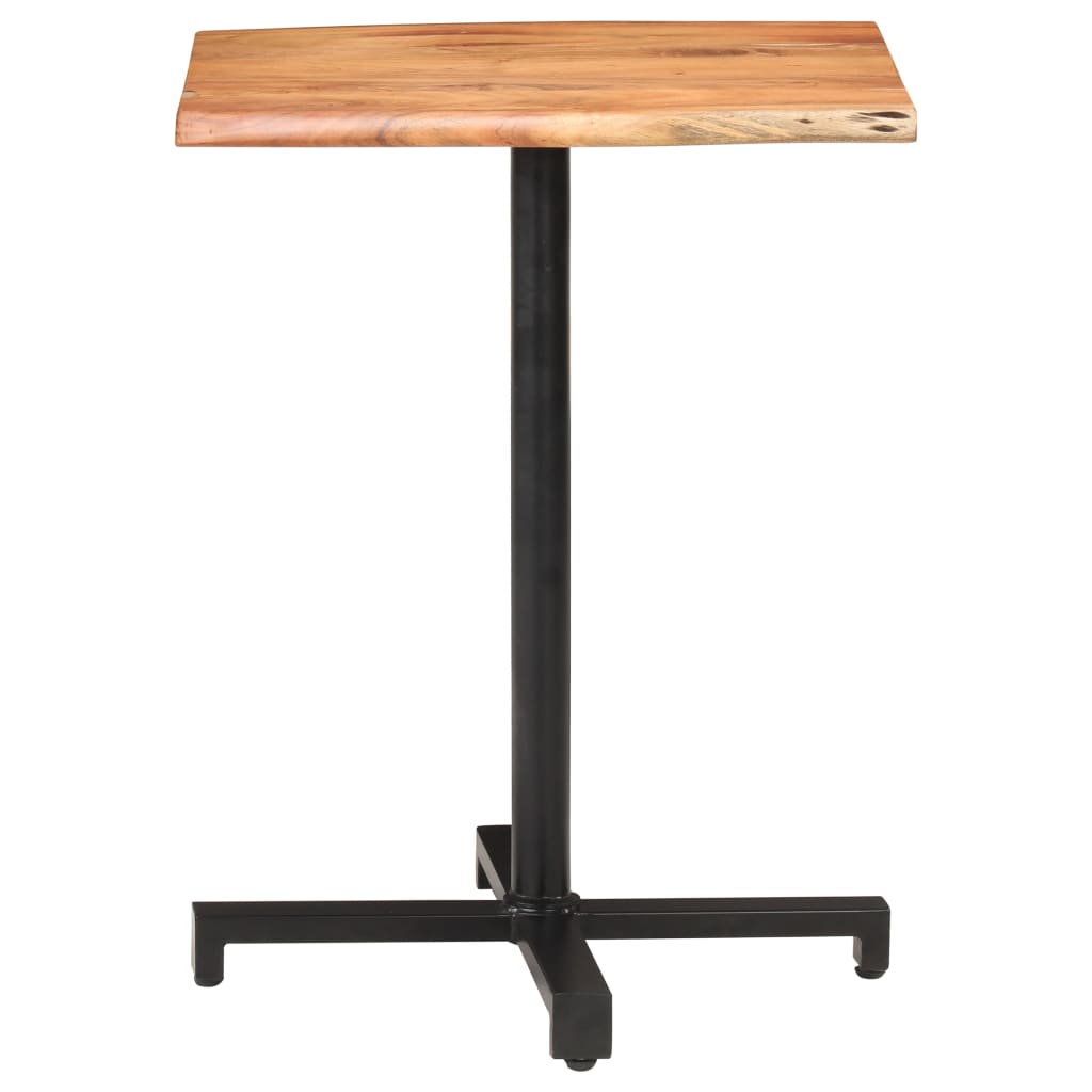 Τραπέζι Bistro Live Edge 60x60x75 εκ. από Μασίφ Ξύλο Ακακίας
