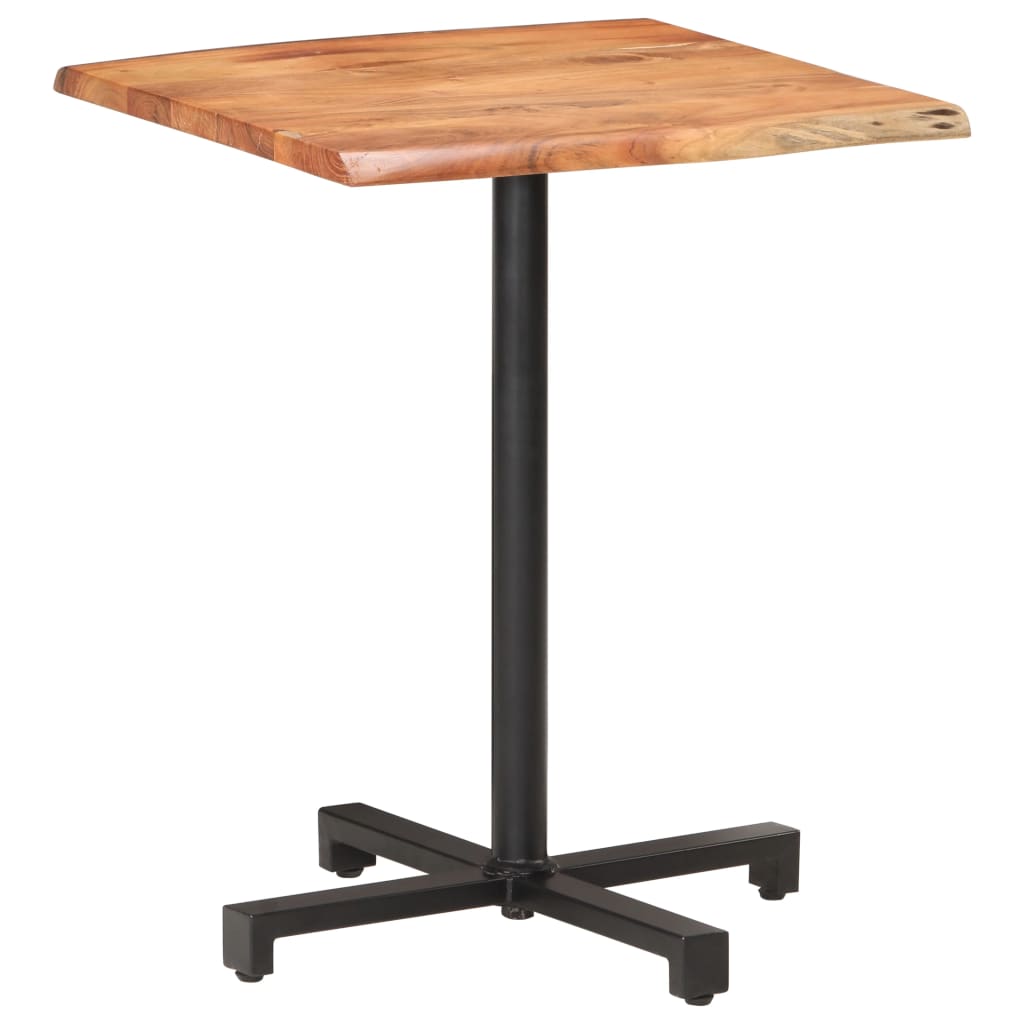 Τραπέζι Bistro Live Edge 60x60x75 εκ. από Μασίφ Ξύλο Ακακίας