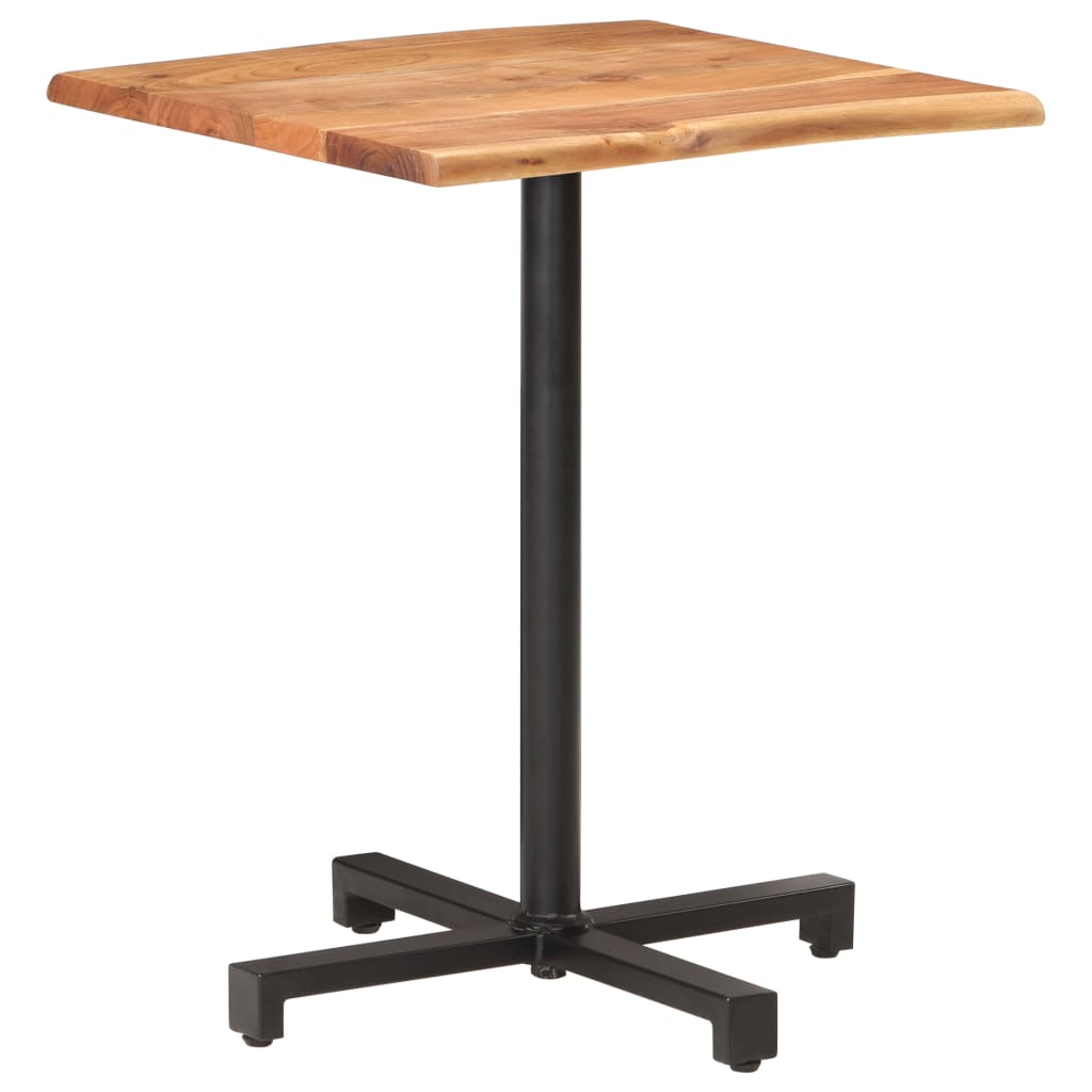 Τραπέζι Bistro Live Edge 60x60x75 εκ. από Μασίφ Ξύλο Ακακίας