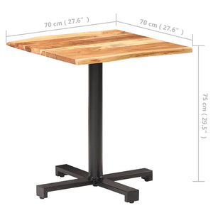 Τραπέζι Bistro Live Edge 70x70x75 εκ. από Μασίφ Ξύλο Ακακίας