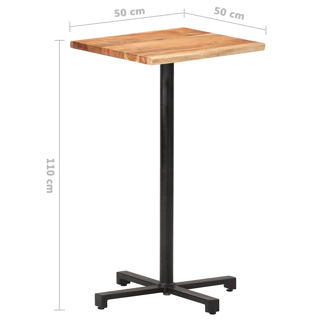 Τραπέζι Μπαρ Live Edge 50 x 50 x 110 εκ. από Μασίφ Ξύλο Ακακίας