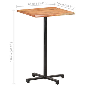 Τραπέζι Μπαρ Live Edge 60 x 60 x 110 εκ. από Μασίφ Ξύλο Ακακίας