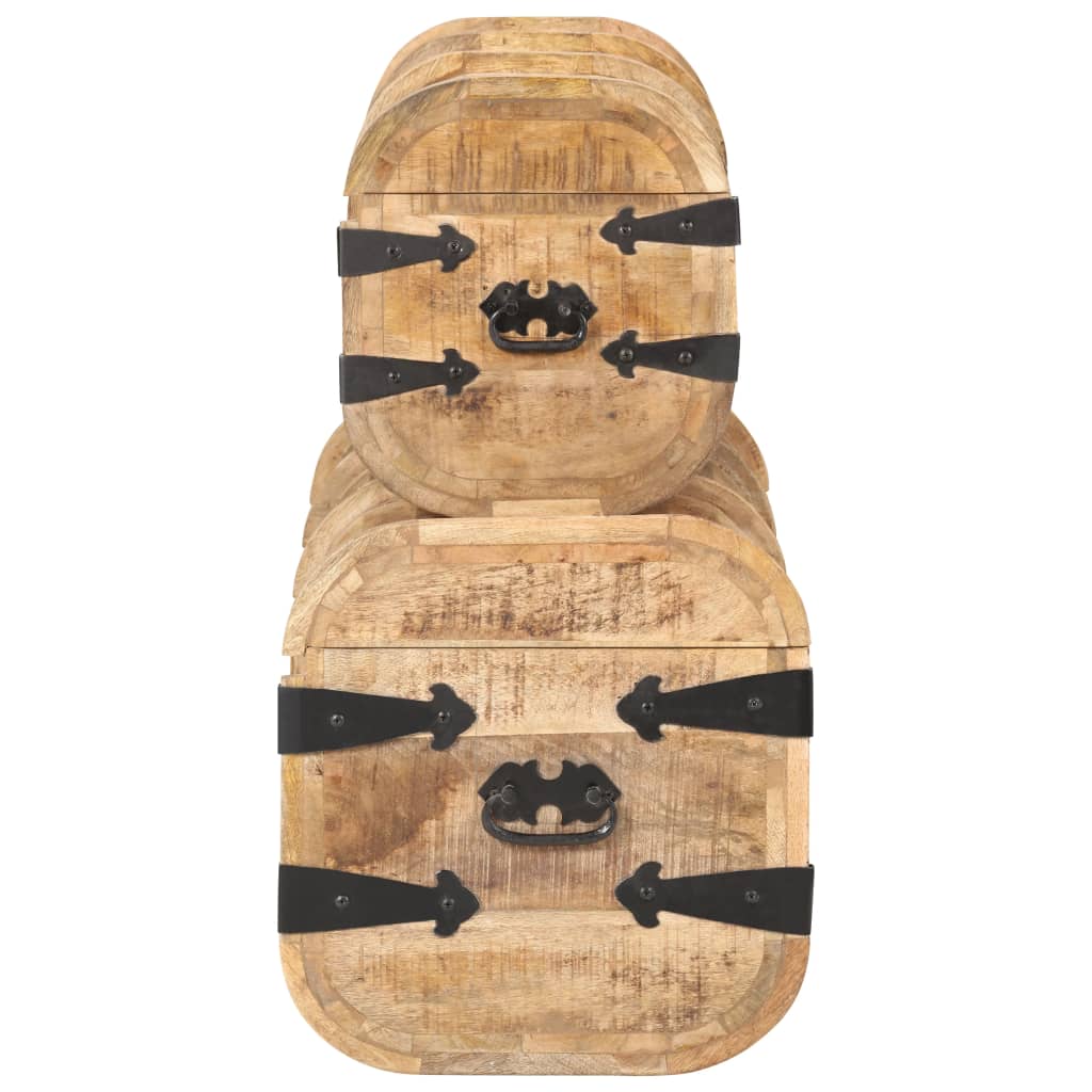 Μπαούλα Αποθήκευσης 2 τεμ. από Μασίφ Ξύλο Μάνγκο