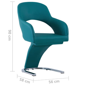 Καρέκλες Τραπεζαρίας 4 τεμ. Μπλε από Συνθετικό Δέρμα